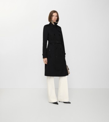 Long Chelsea Heritage Trench Coat in Black - Women, Cotton