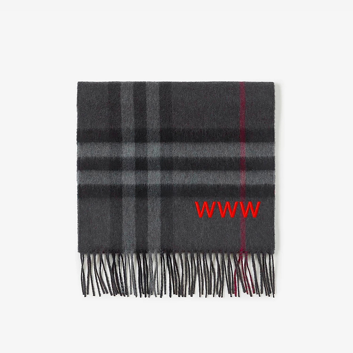 Check Cashmere Scarf in Charcoal | Burberry® Official