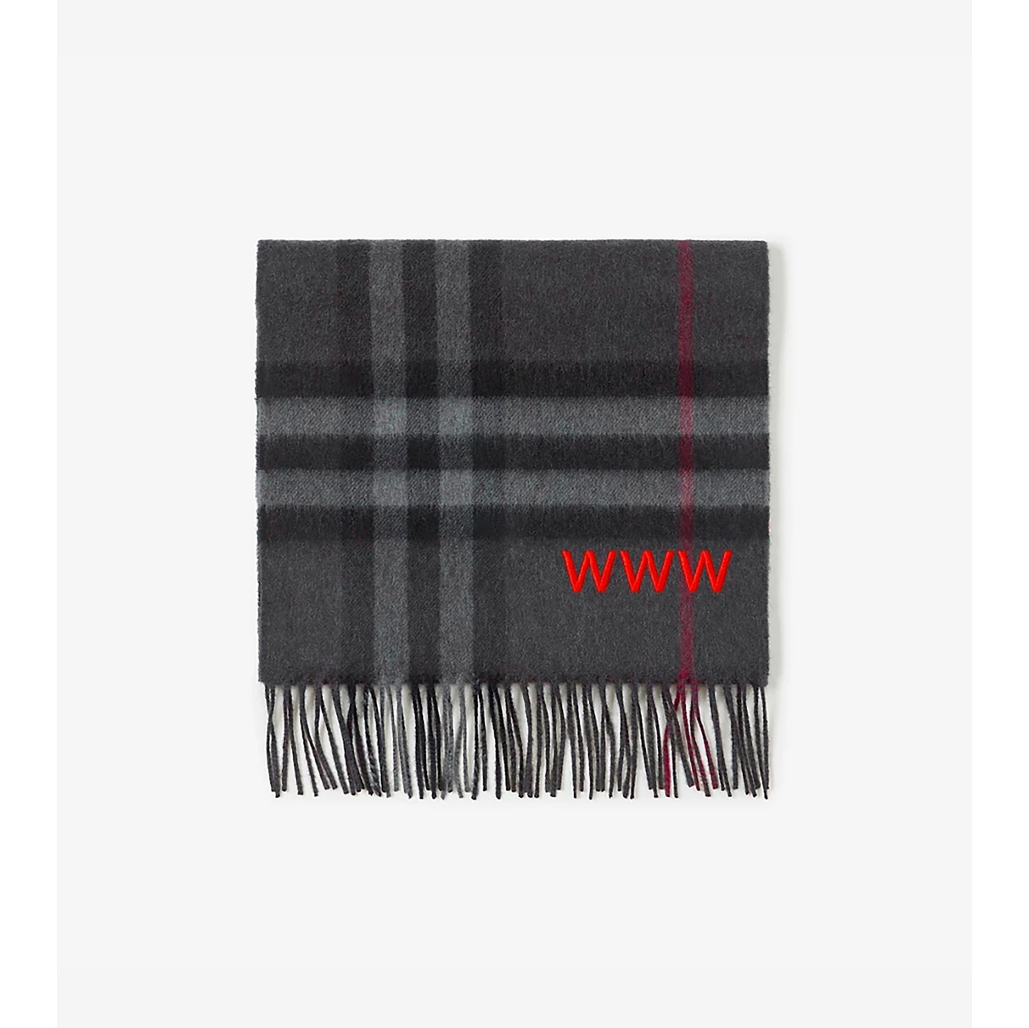 チェック カシミアスカーフ (チャコール) | Burberry®公式サイト