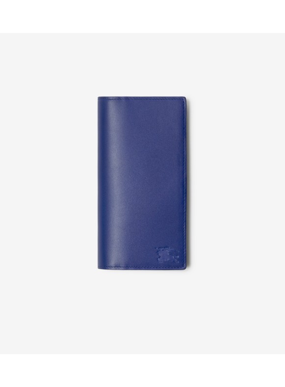 Authentic Burberry Sandon Slate Blue Leather Card Holder
