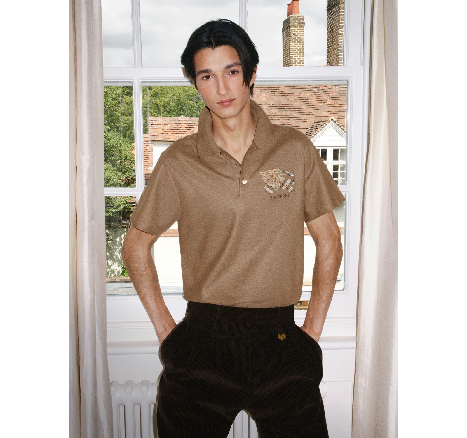 【バーバリー】テーラードジャケット ベロア切替　キャメル 42　XL　チェック柄 バーバリー】テーラードジャケット ベロア切替 キャメル 42 XL