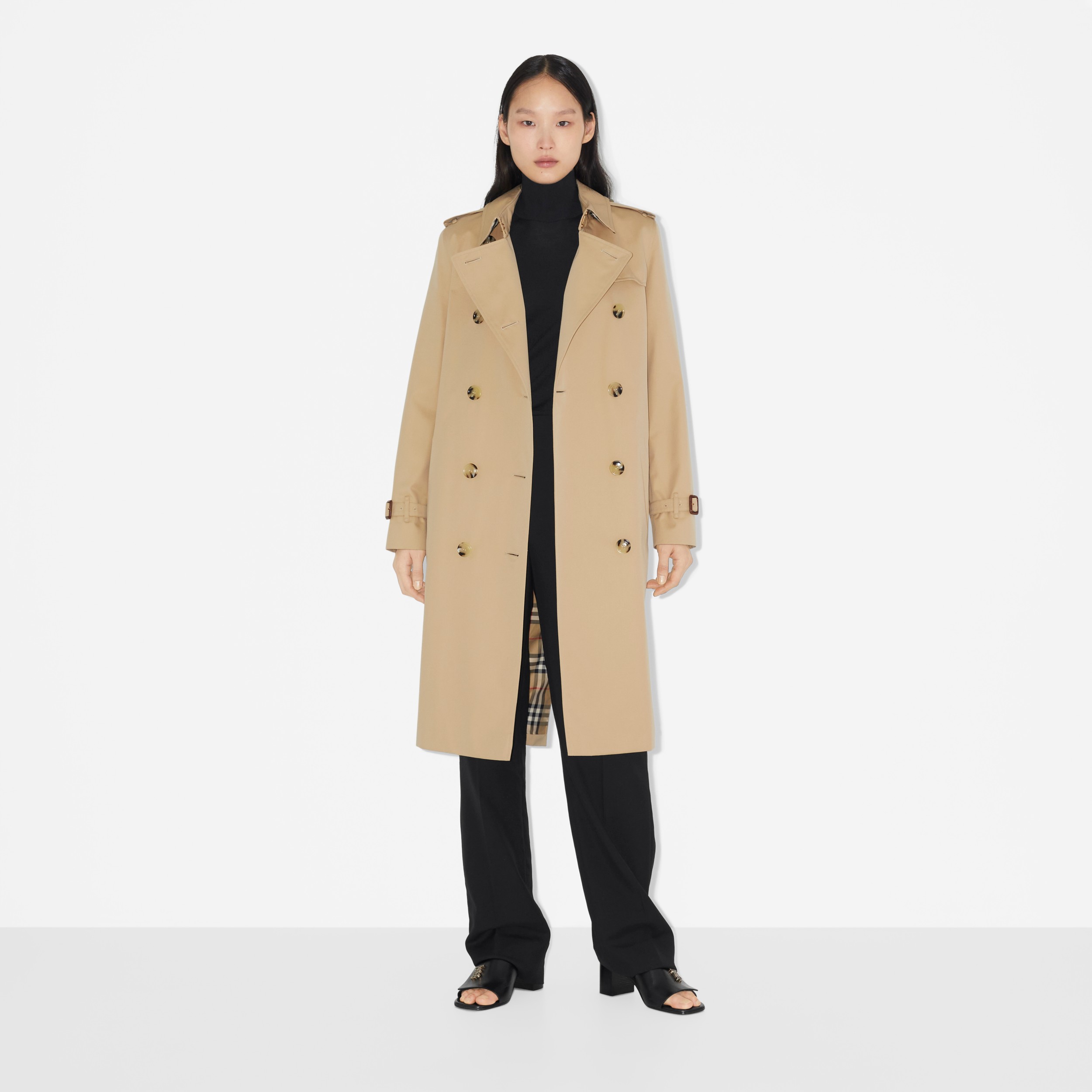 Long Kensington Heritage Trench Coat in Honey - Women | Burberry® Official