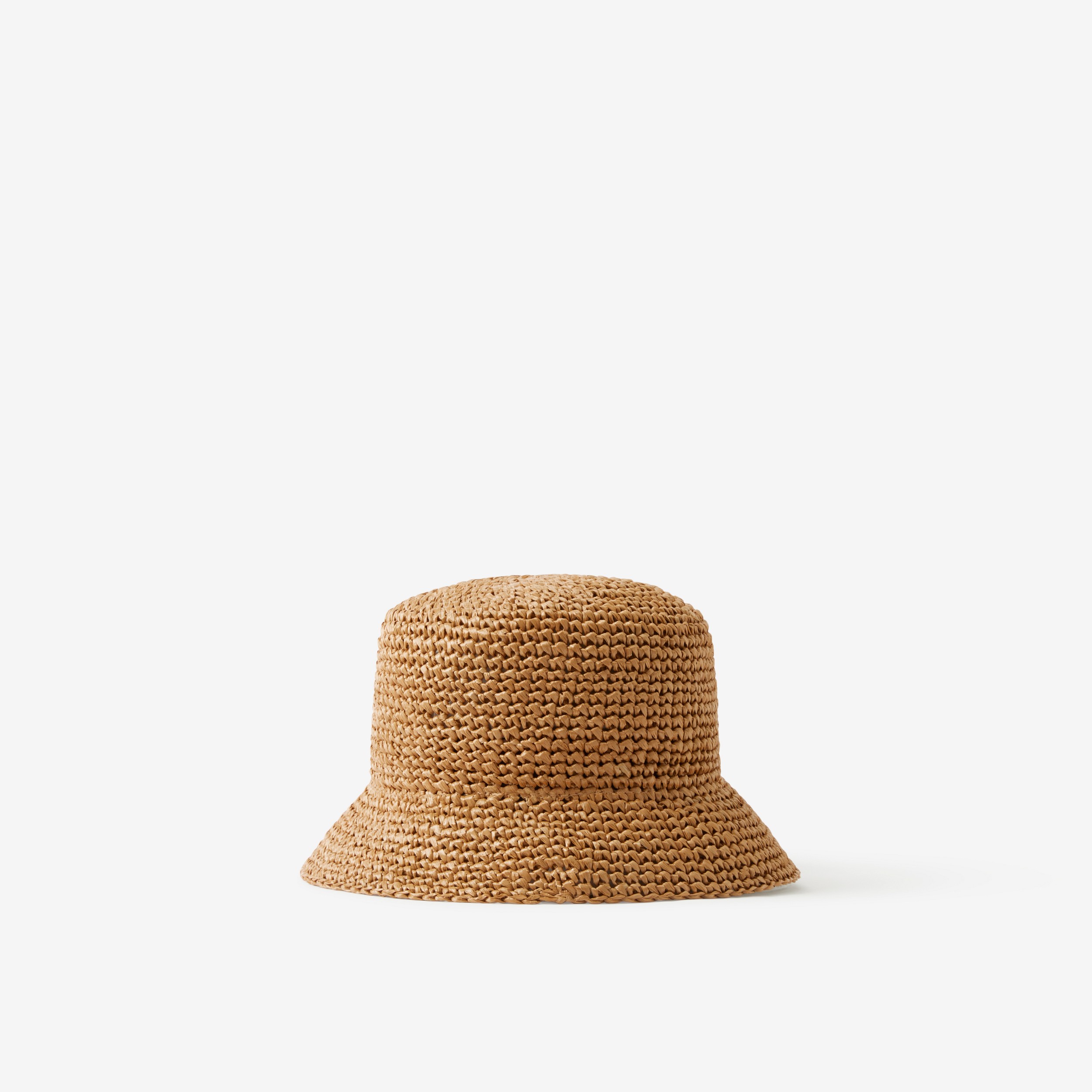 Monogram Motif Raffia-effect Bucket Hat in Natural/beige | Burberry® Official - 3