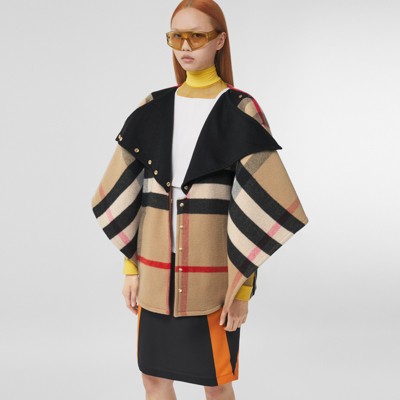 burberry mega check cape