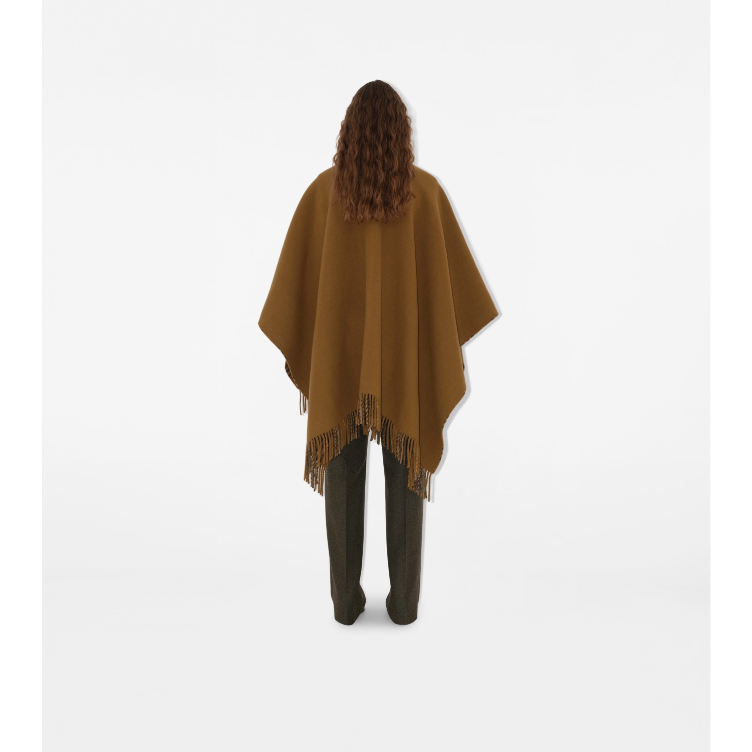 Check Wool Cape