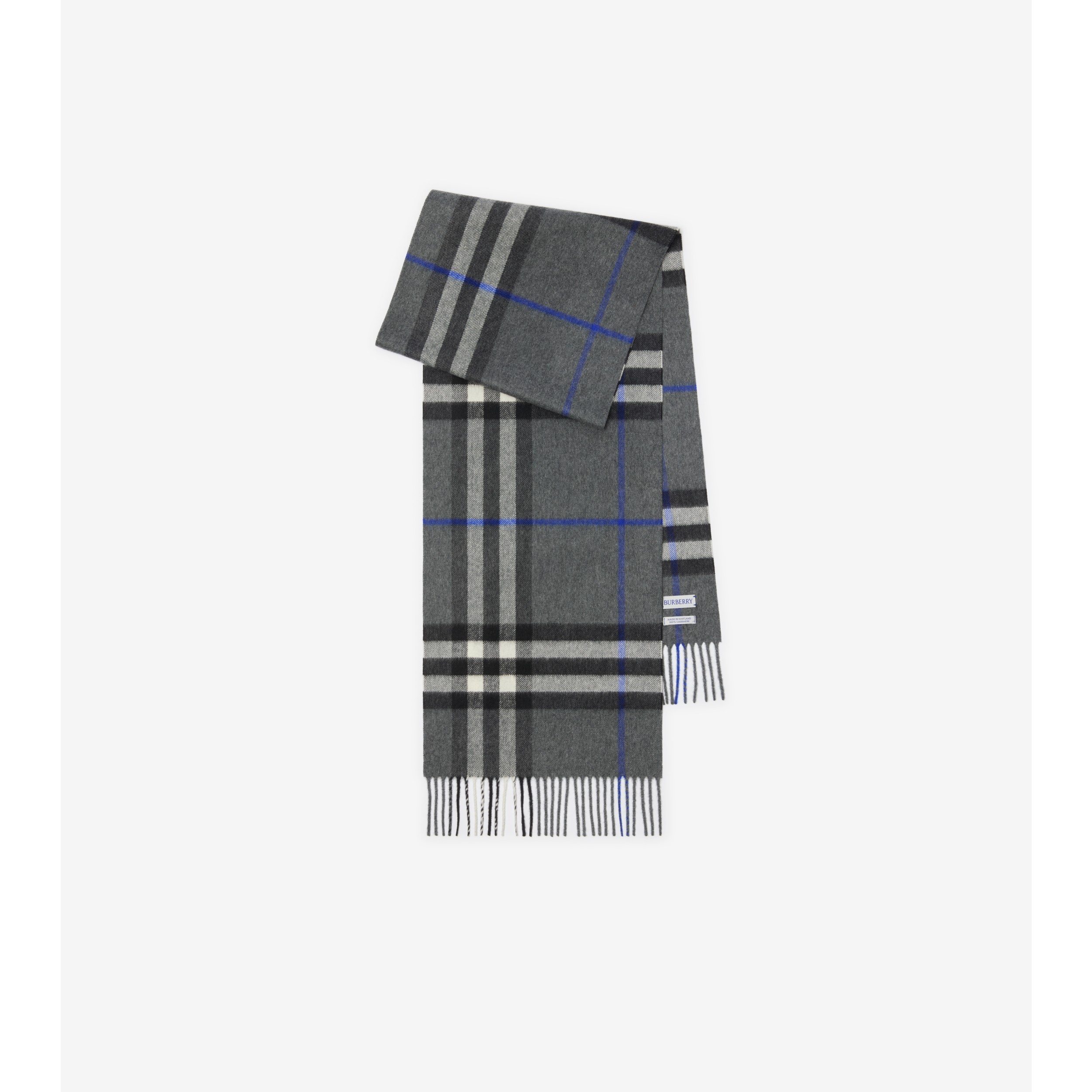 Check Cashmere Scarf in Black/calico | Burberry® Official