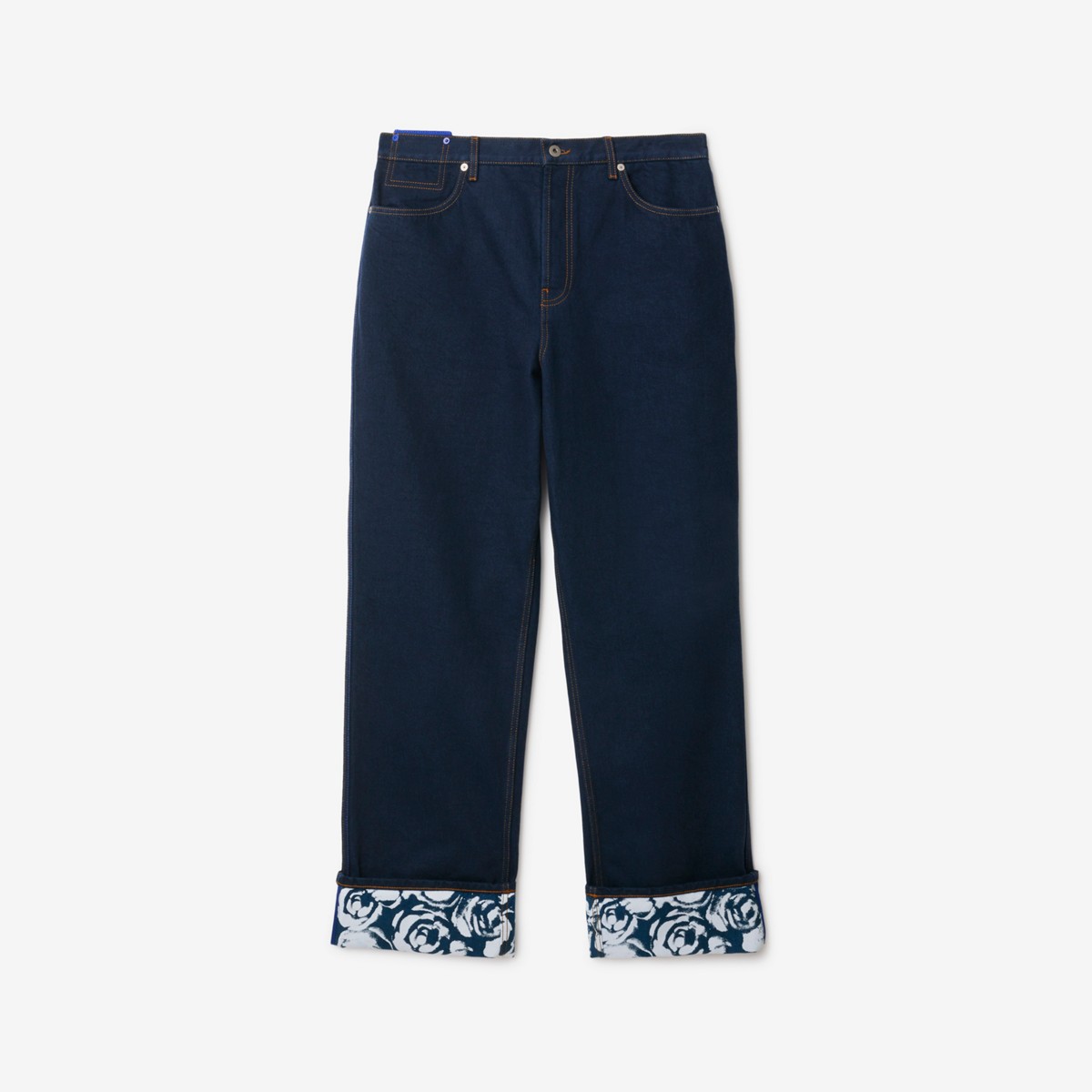 Shop Burberry Regular Fit Heavyweight Denim Jeans In Indigo Blue