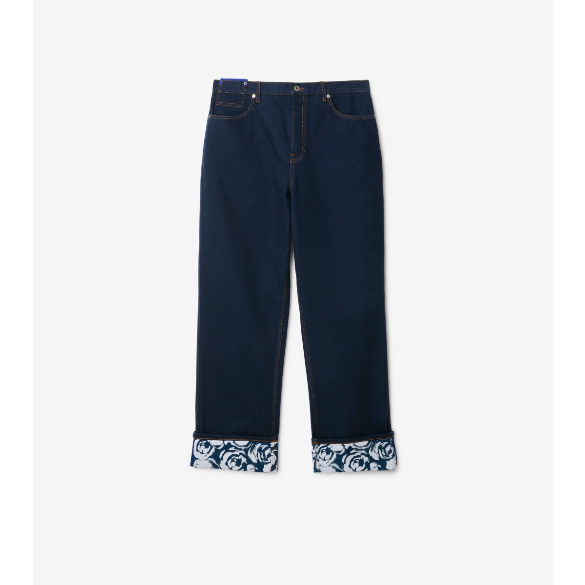 Shop Burberry Regular Fit Heavyweight Denim Jeans In Indigo Blue