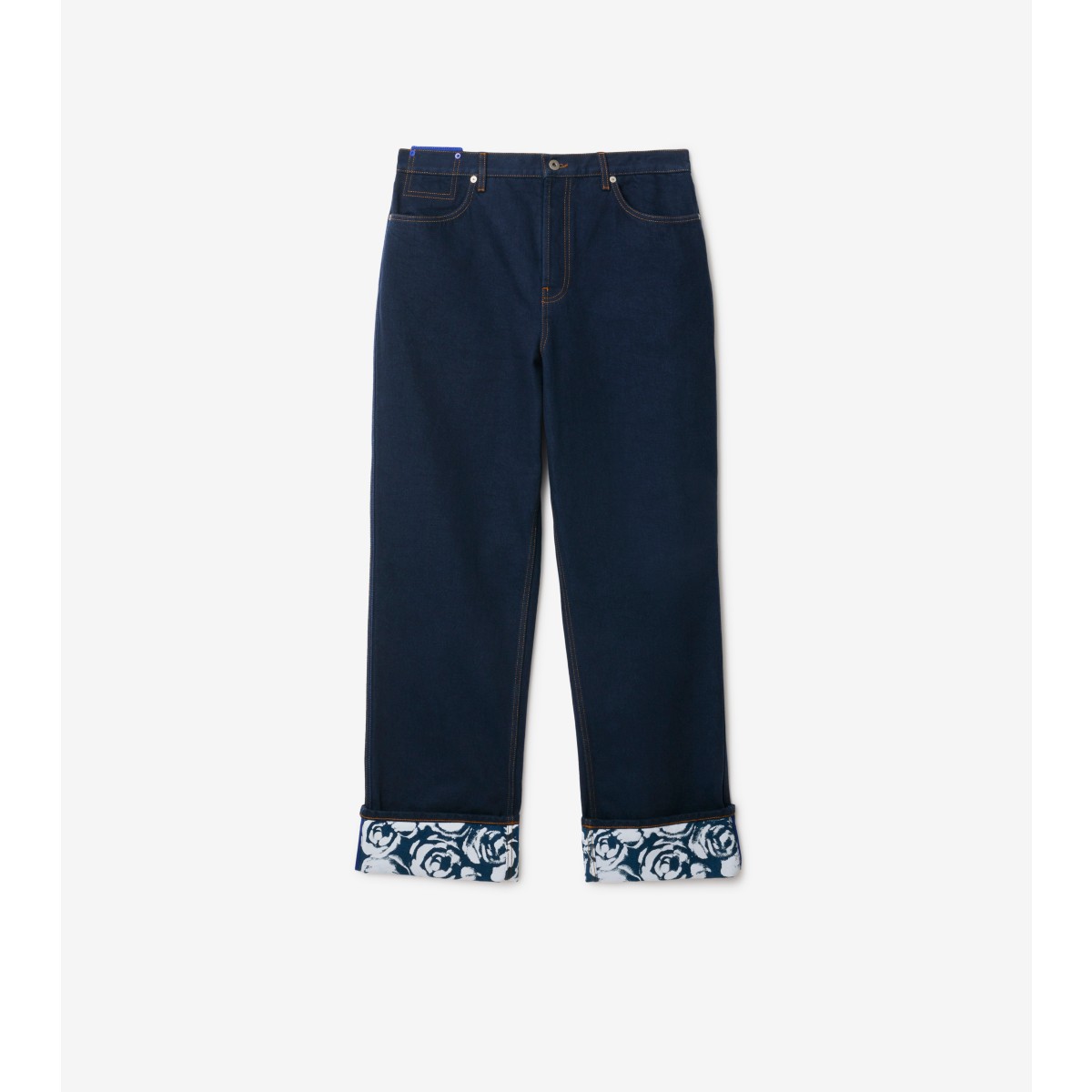 Burberry Japanese Denim Baggy Jeans In In Indigo Blue