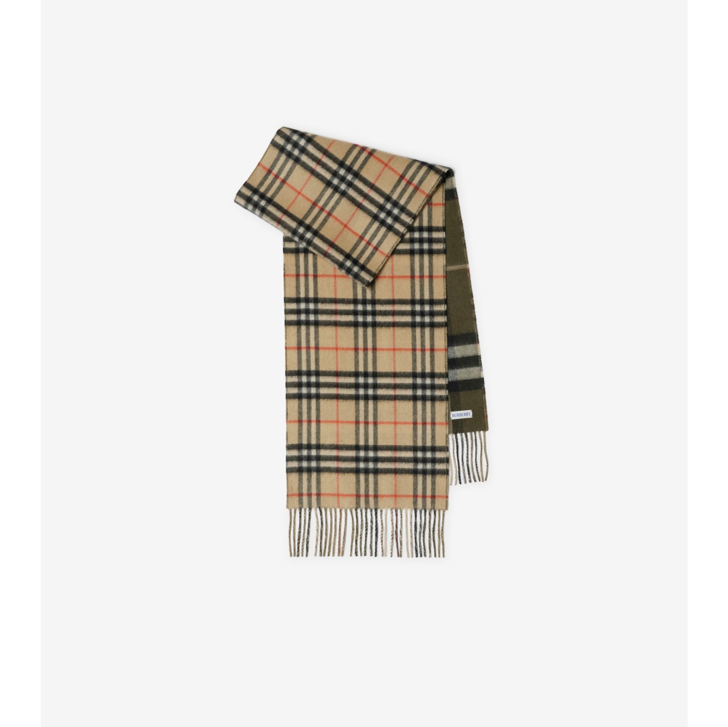 Reversible Check Cashmere Scarf in Sand/loch | Burberry® Official