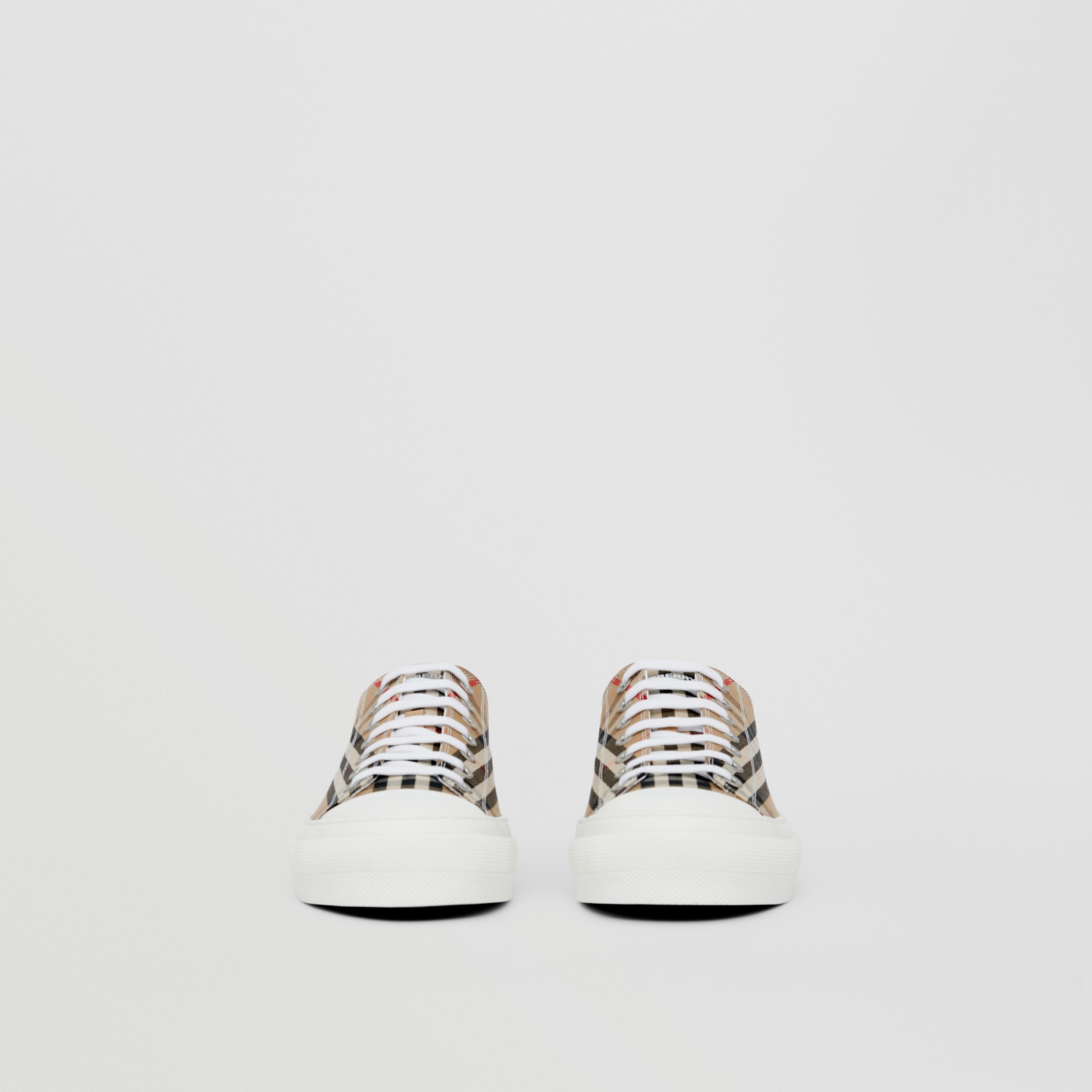 Vintage Check Cotton Sneakers in Archive Beige - Men | Burberry® Official - 4