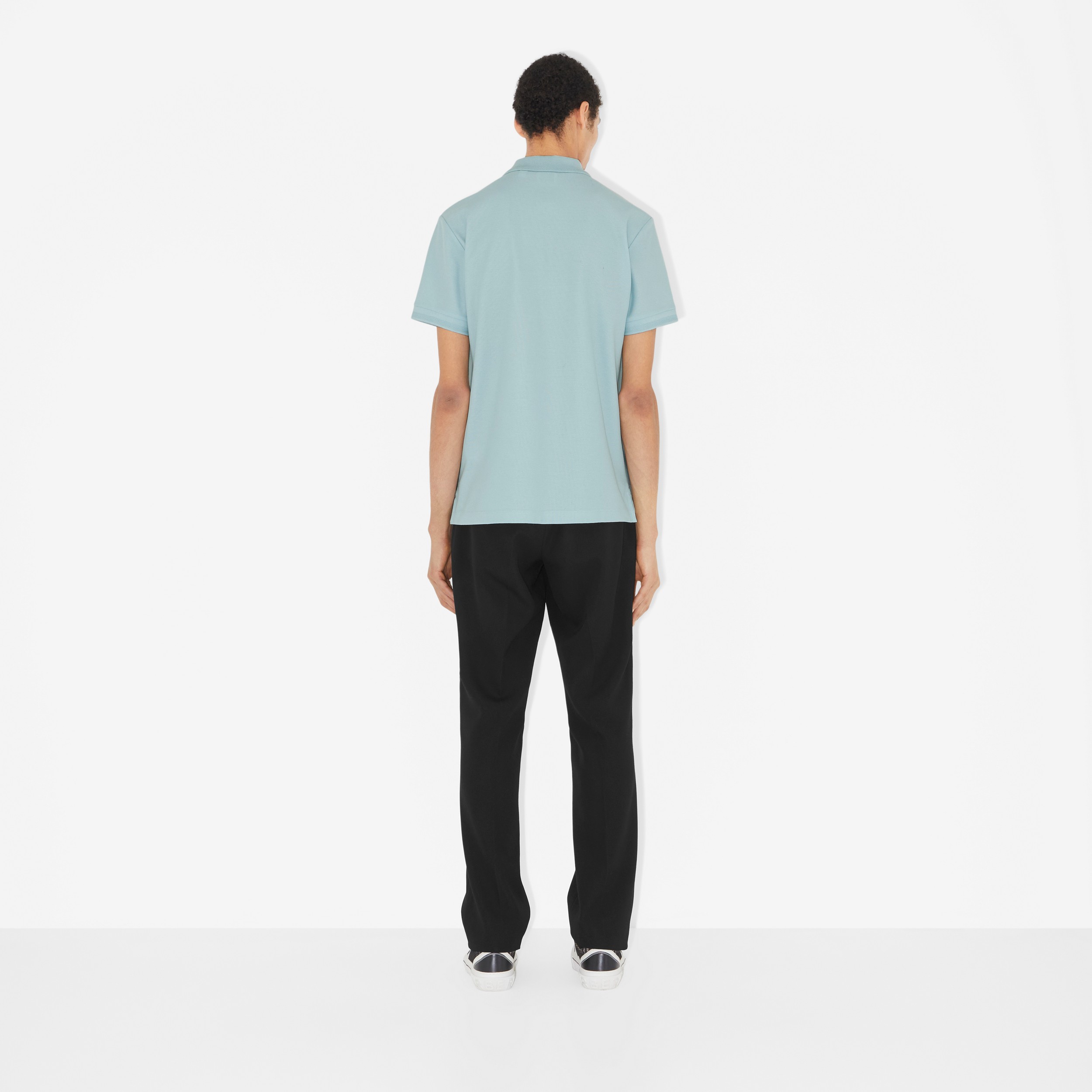 Poloshirt aus Baumwollpiqué mit Monogrammmotiv (Enteneierblau) - Herren | Burberry® - 4