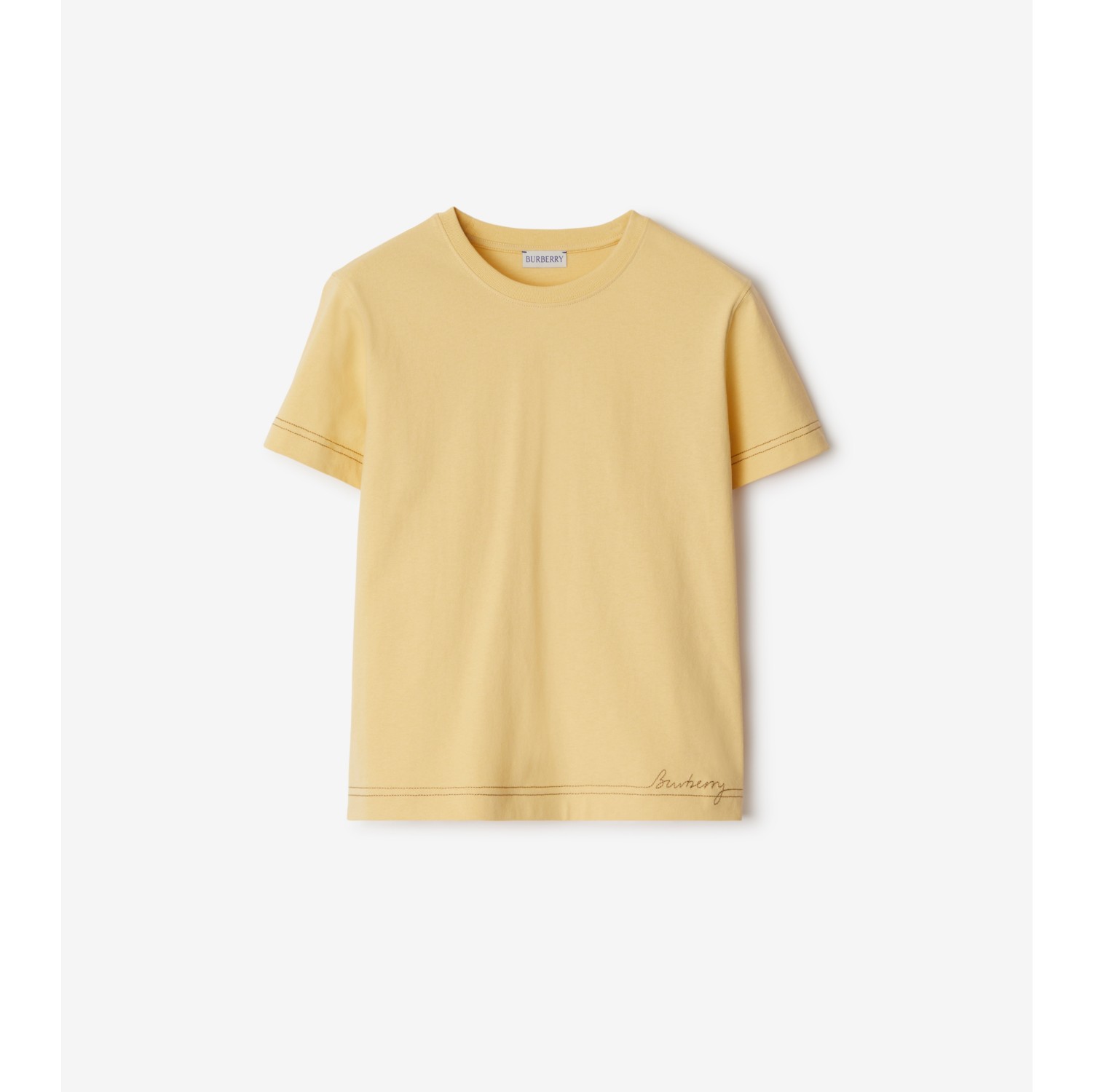 Boxy Cotton T shirt in Daffodil Women Burberry Official