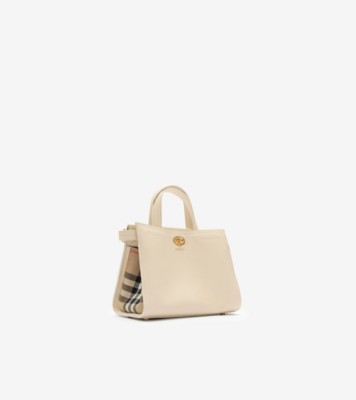 Mini Cotswolds Check Tote in Soap beige - Women, Leather