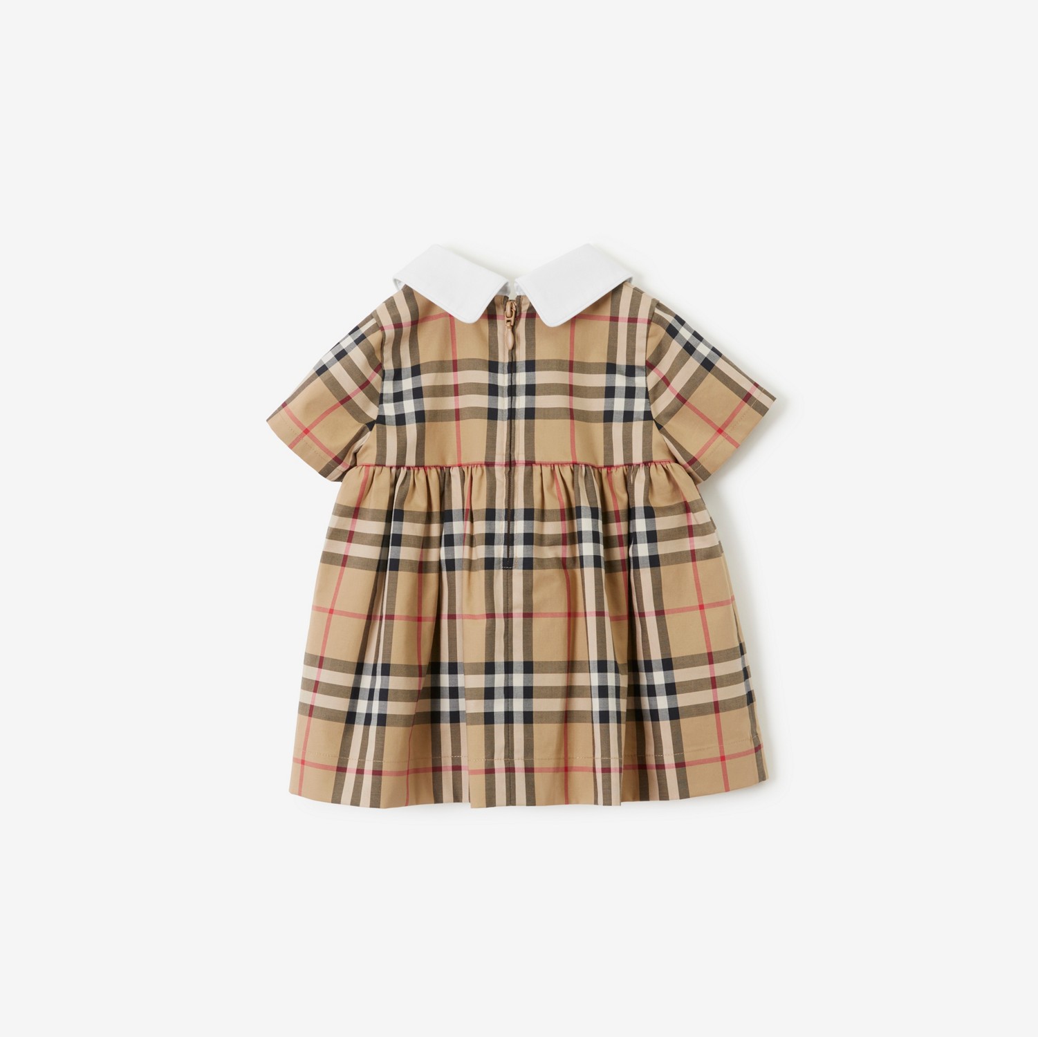 Check Stretch Cotton Dress with Bloomers in Archive Beige - Children | Burberry® Official
