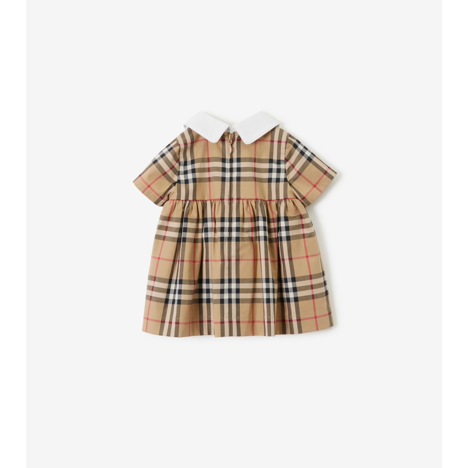 Burberry Girls Mini Me Beige Peter Pan Collar Vintage Check Dress