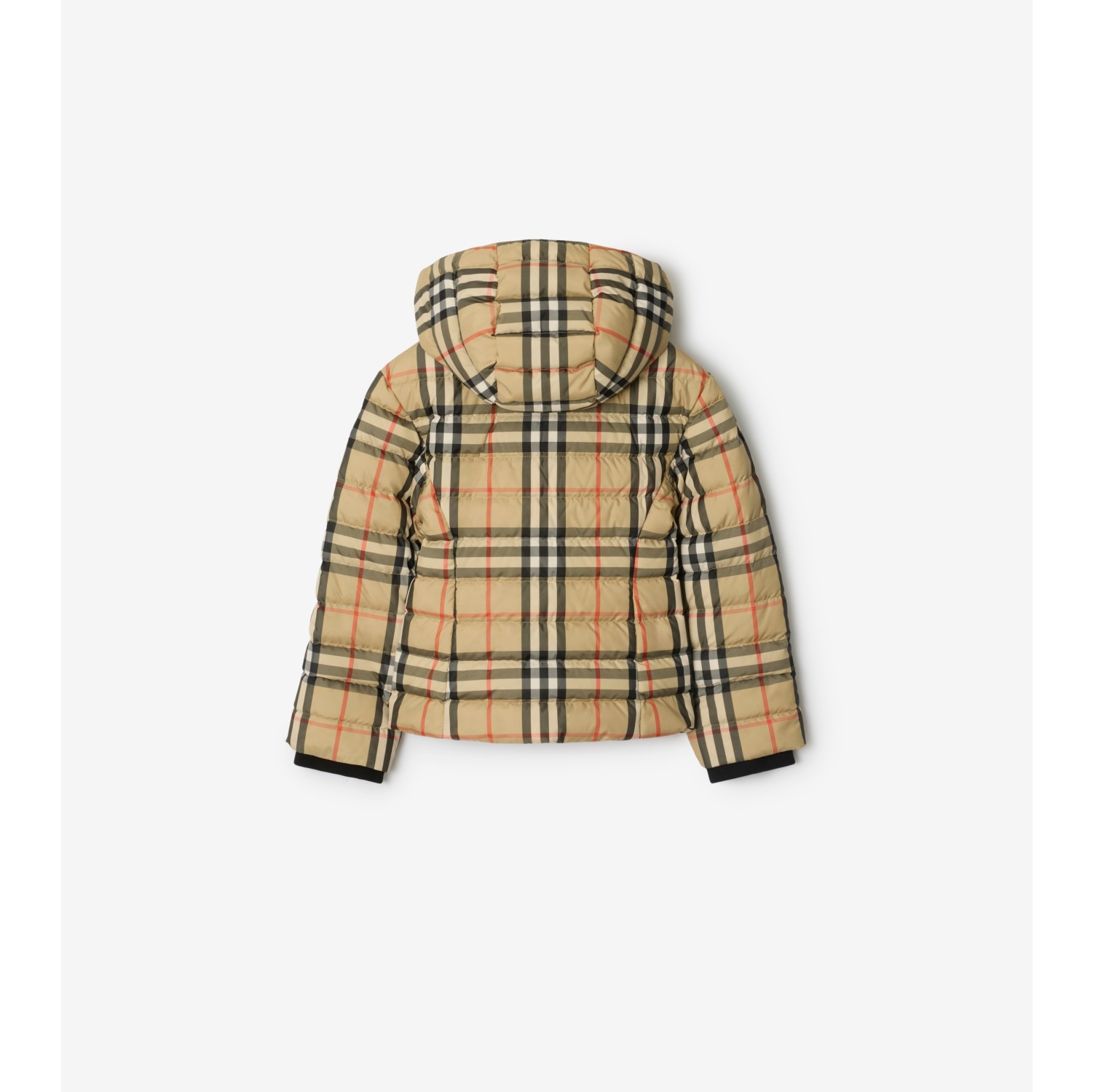 Check Hooded Puffer Jacket