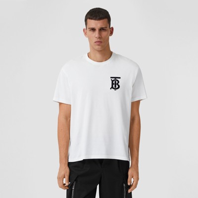 モノグラムモチーフ コットン オーバーサイズ Tシャツ (ホワイト 