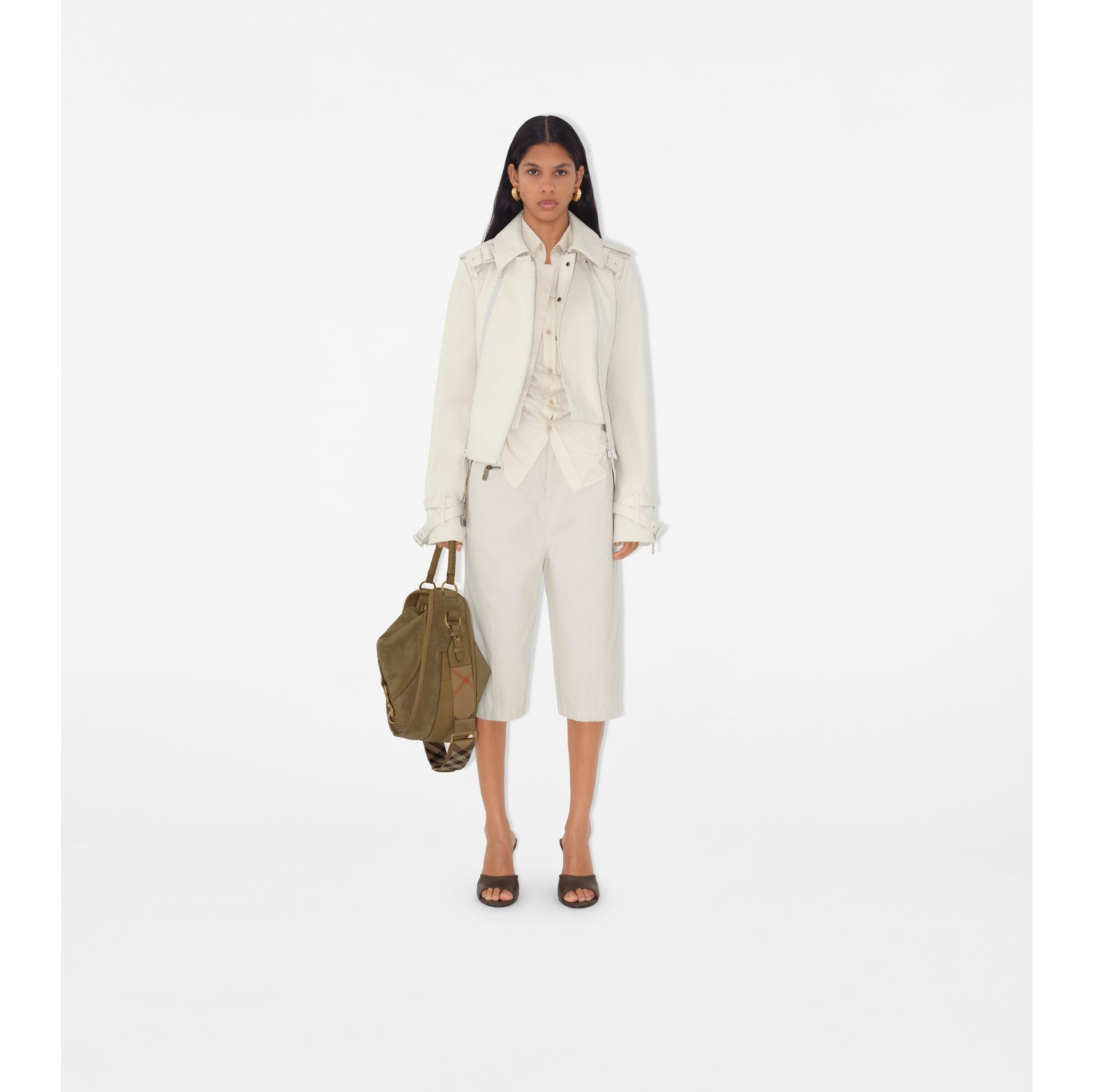 Veste trench en coton lié