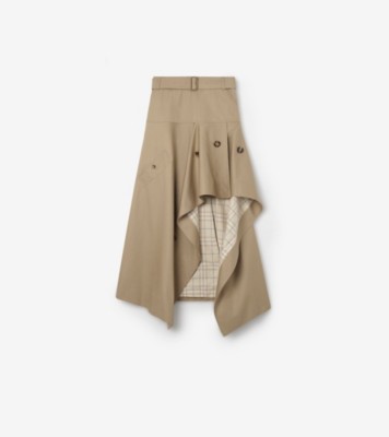 Gabardine Asymmetric Trench Skirt Saltmarsh ®