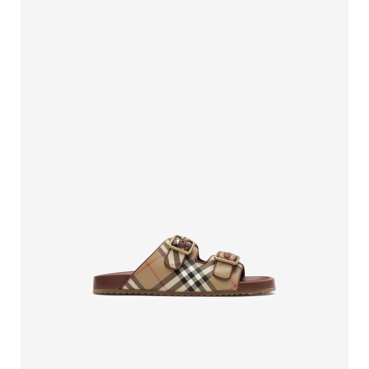  Check and Leather Urchin Sandals