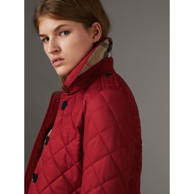 burberry quilted jacket red