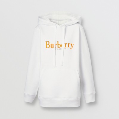 burberry embroidered archive logo jersey hoodie