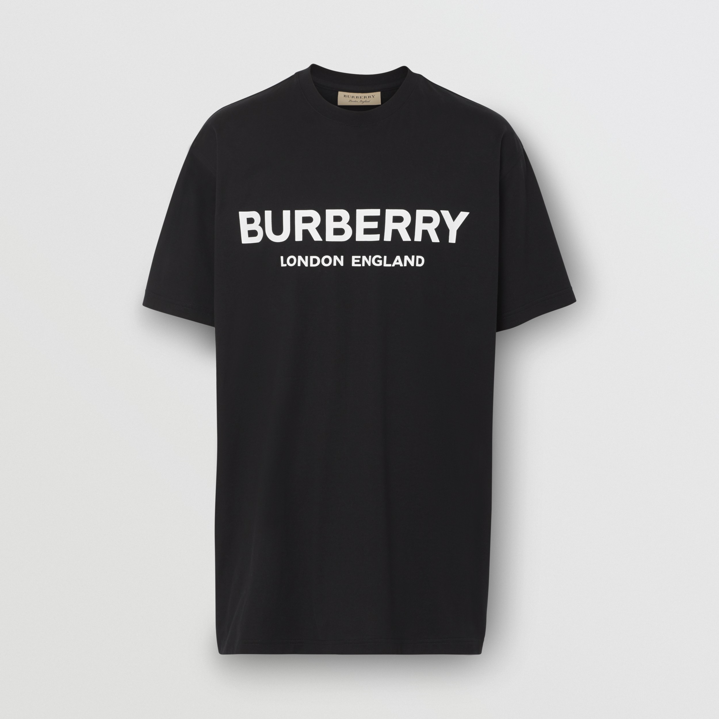 Logo Print Cotton T-shirt in Black - Men | Burberry