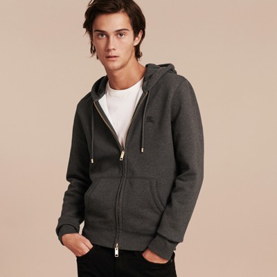 burberry hooded cotton jersey top