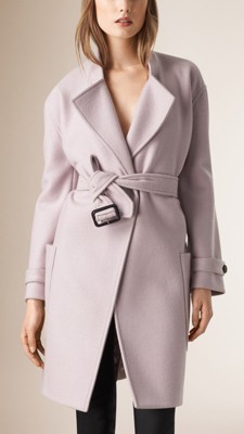 Pale orchid Wool Belted Wrap Coat - Image 1