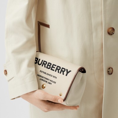 small horseferry print cotton canvas crossbody bag