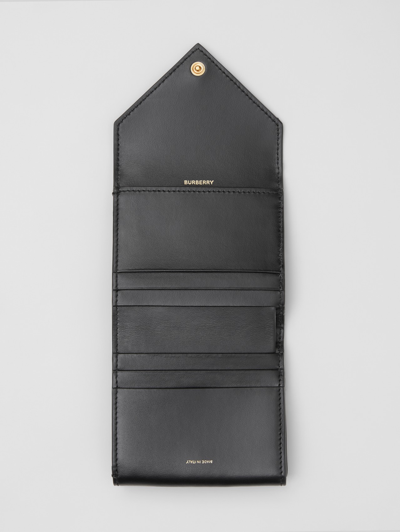 Quilted Lambskin Folding Wallet in Black