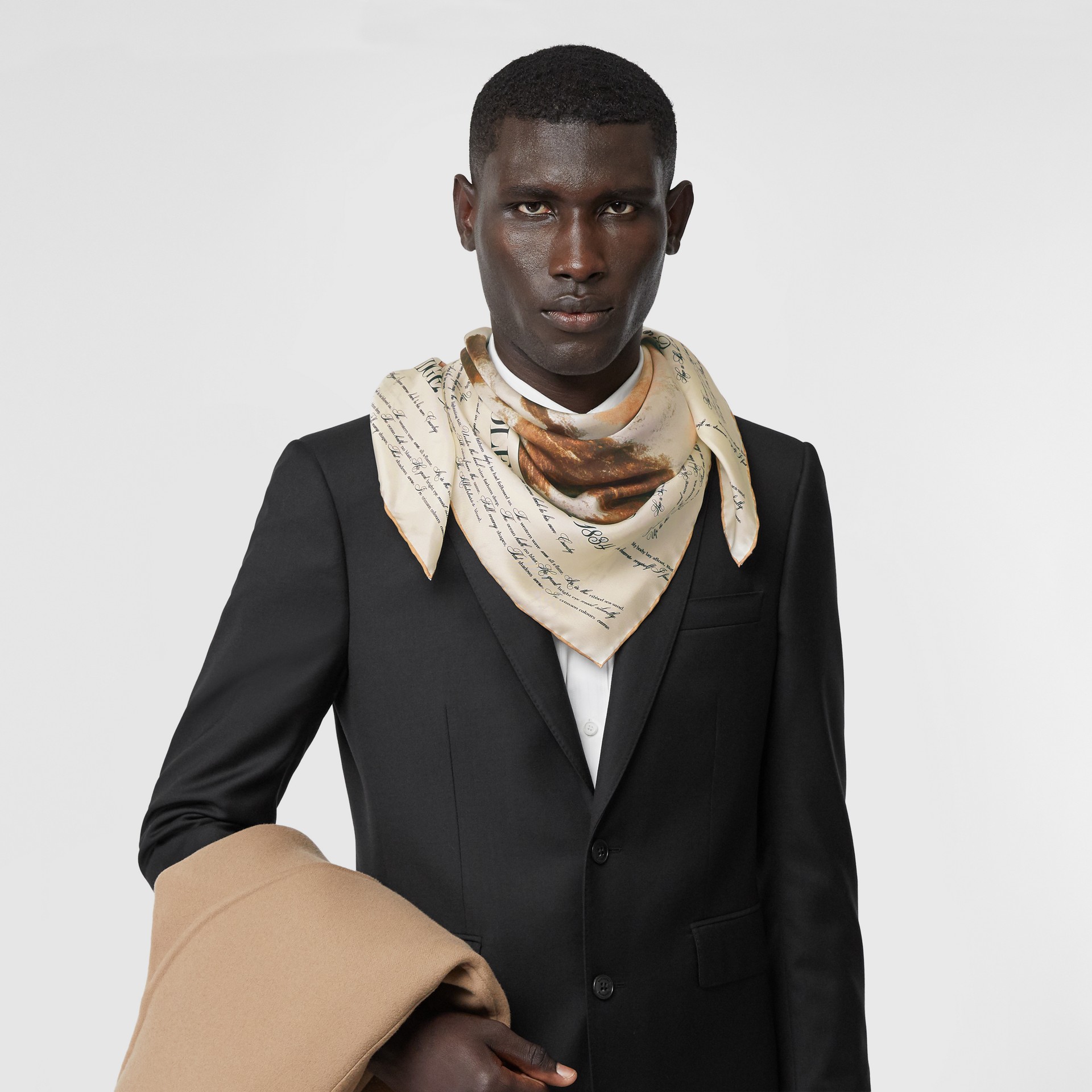 Mariner Print Silk Square Scarf In Bronze | Burberry United Kingdom