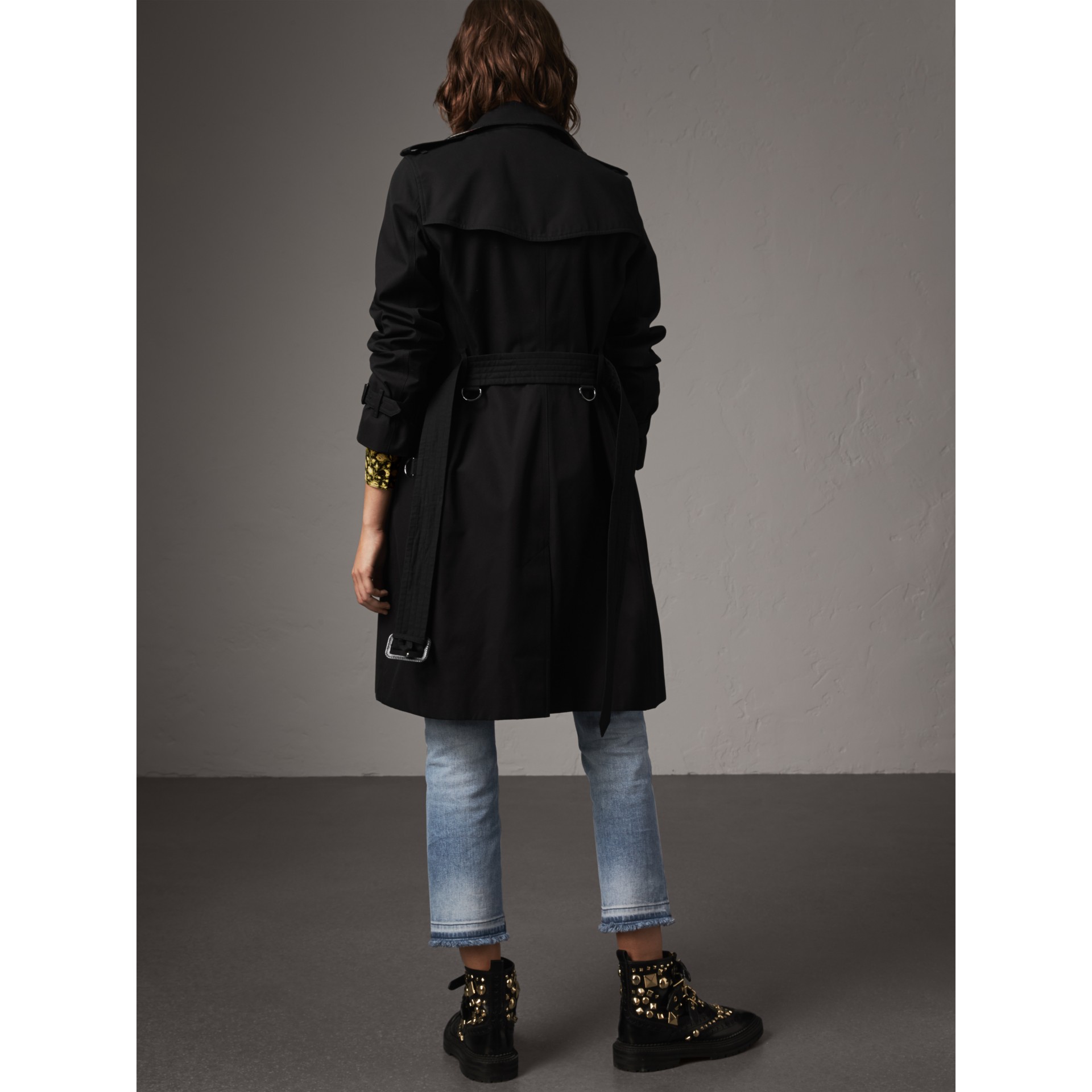 The Kensington Long Trench Coat in Black Women Burberry United States