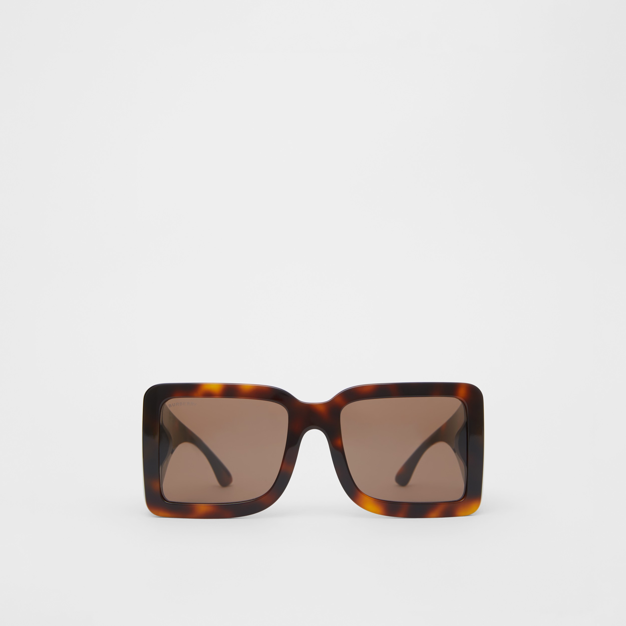 B Motif Square Frame Sunglasses in Tortoise Amber - Women | Burberry®  Official