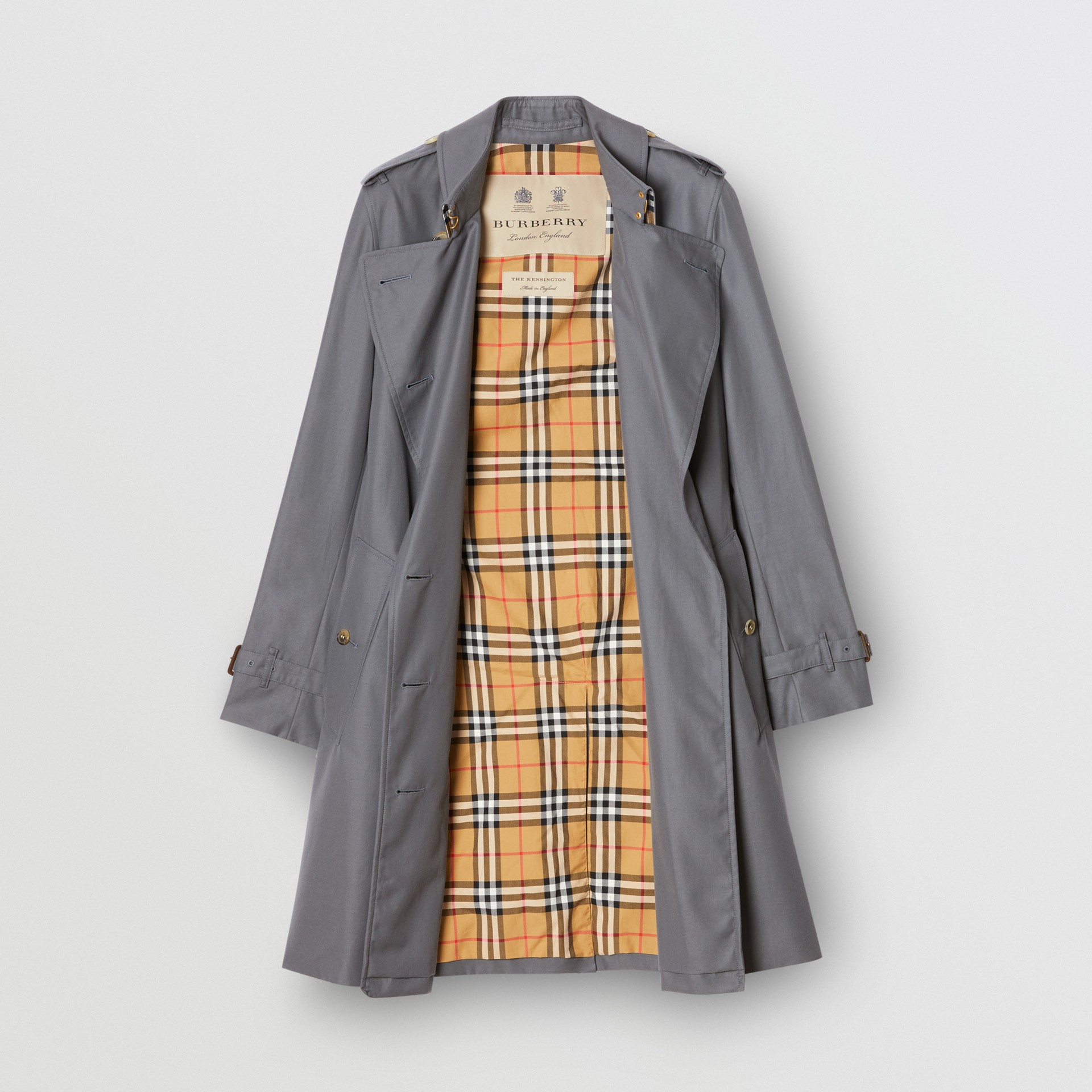 The Mid-length Kensington Heritage Trench Coat in Mid-grey - Women ...