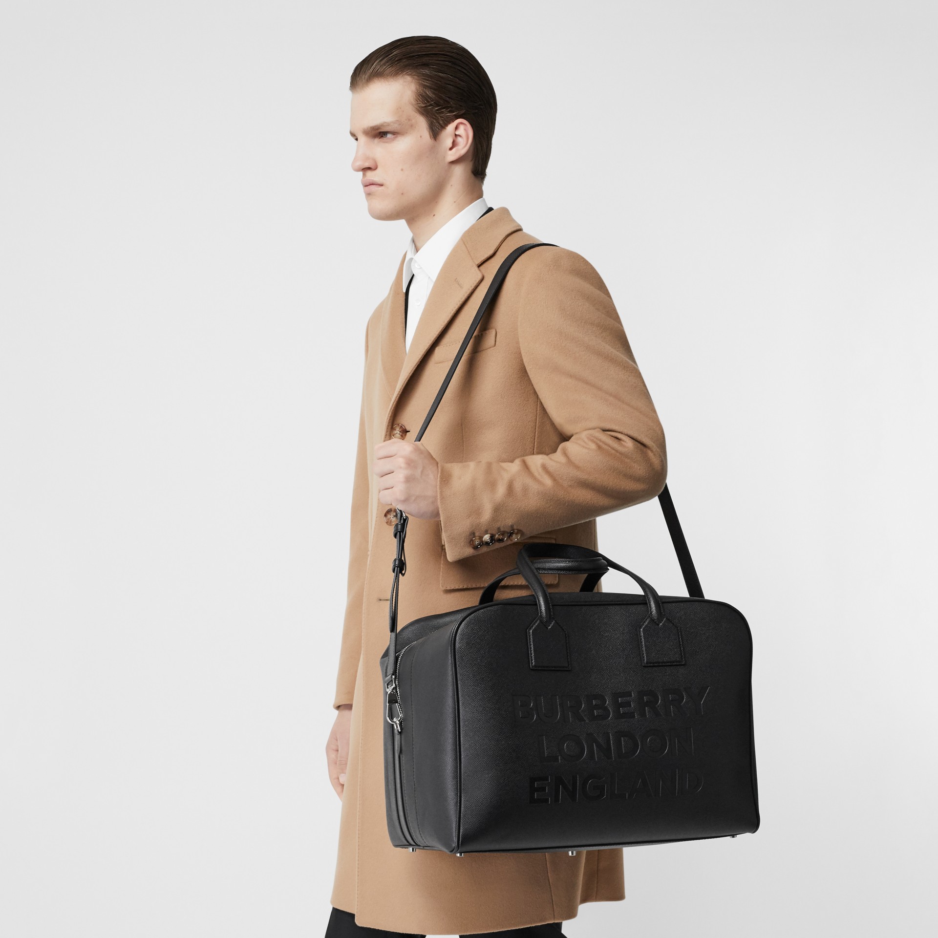 Large Leather Cube Bag in Black | Burberry United States