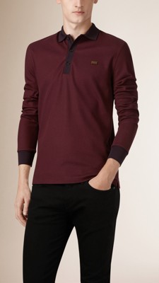Long-Sleeved Cotton Piqué Polo Shirt