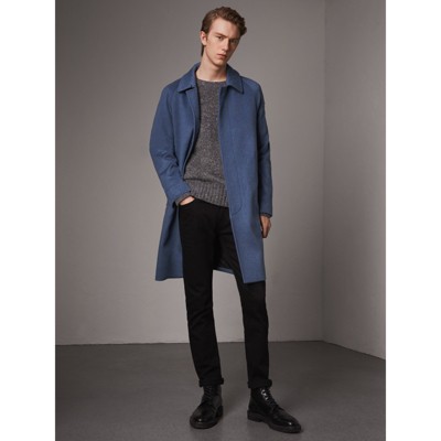 blue burberry coat