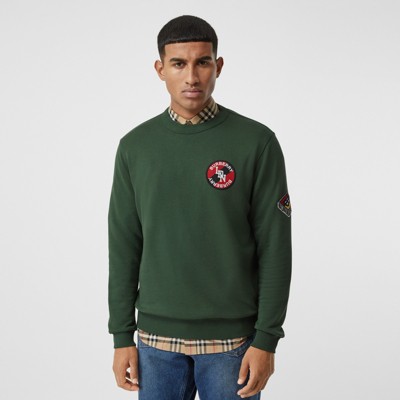 Cotton Sweatshirt in Dark Pine Green 
