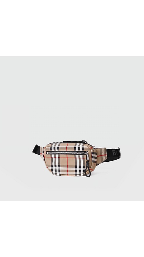Small Vintage Check Cannon Bum Bag in Archive Beige | Burberry® Official