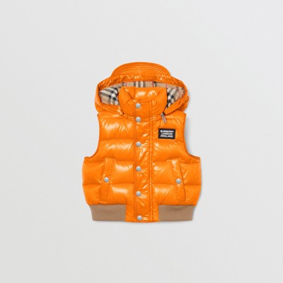 orange burberry vest