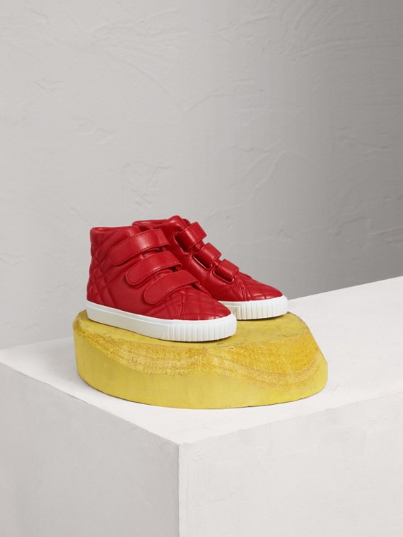 High-top Canvas Trainers in Parade Red | Burberry United States