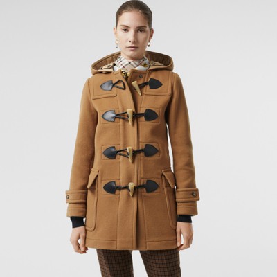 Wool Blend Duffle Coat In Camel - Women | Burberry United Kingdom