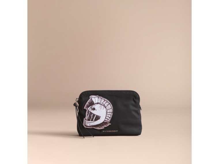 BURBERRY Large Pallas Helmet Motif Pouch