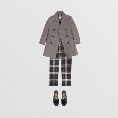 burberry vintage check cotton trousers