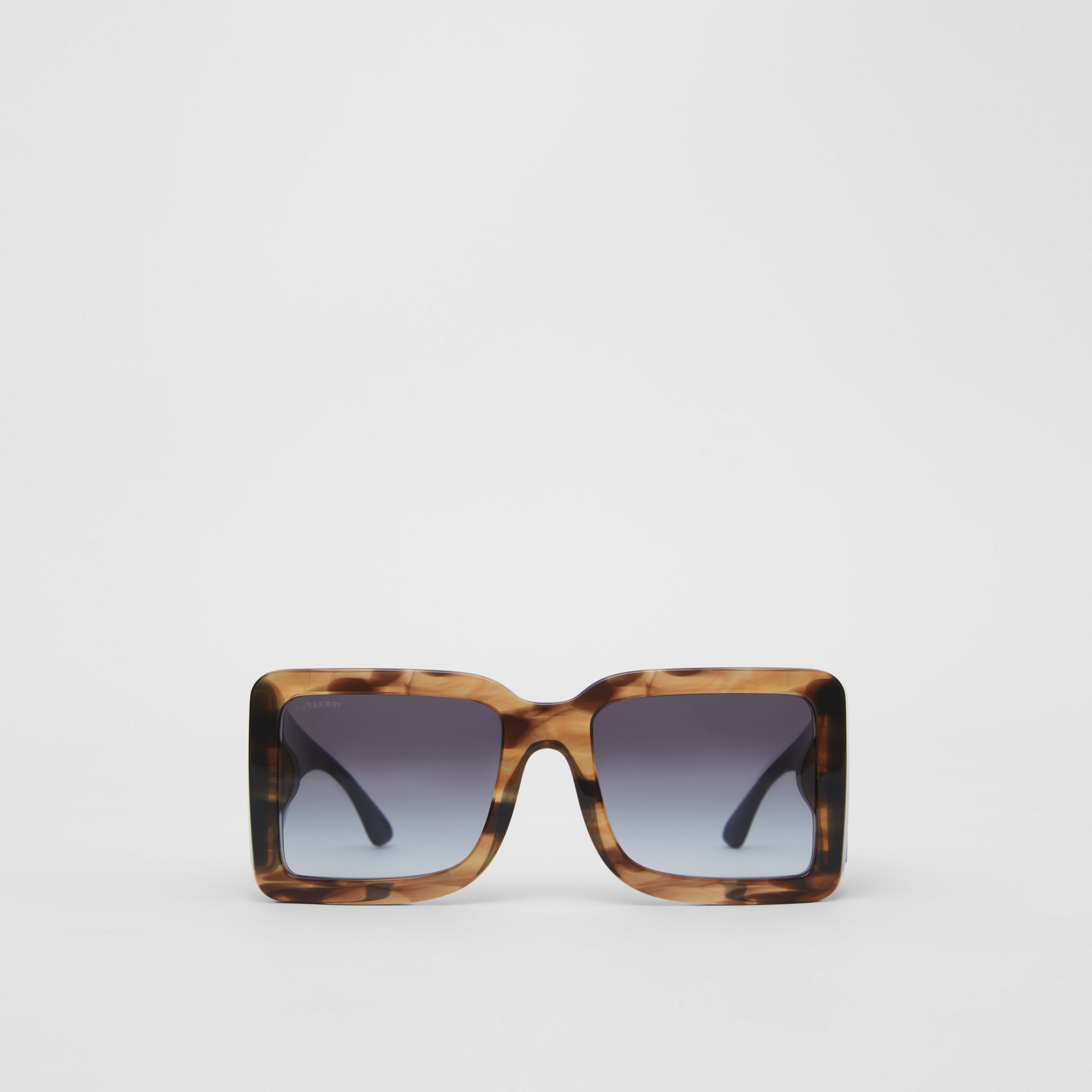 B Motif Square Frame Sunglasses in Tortoise Green - Women | Burberry®  Official