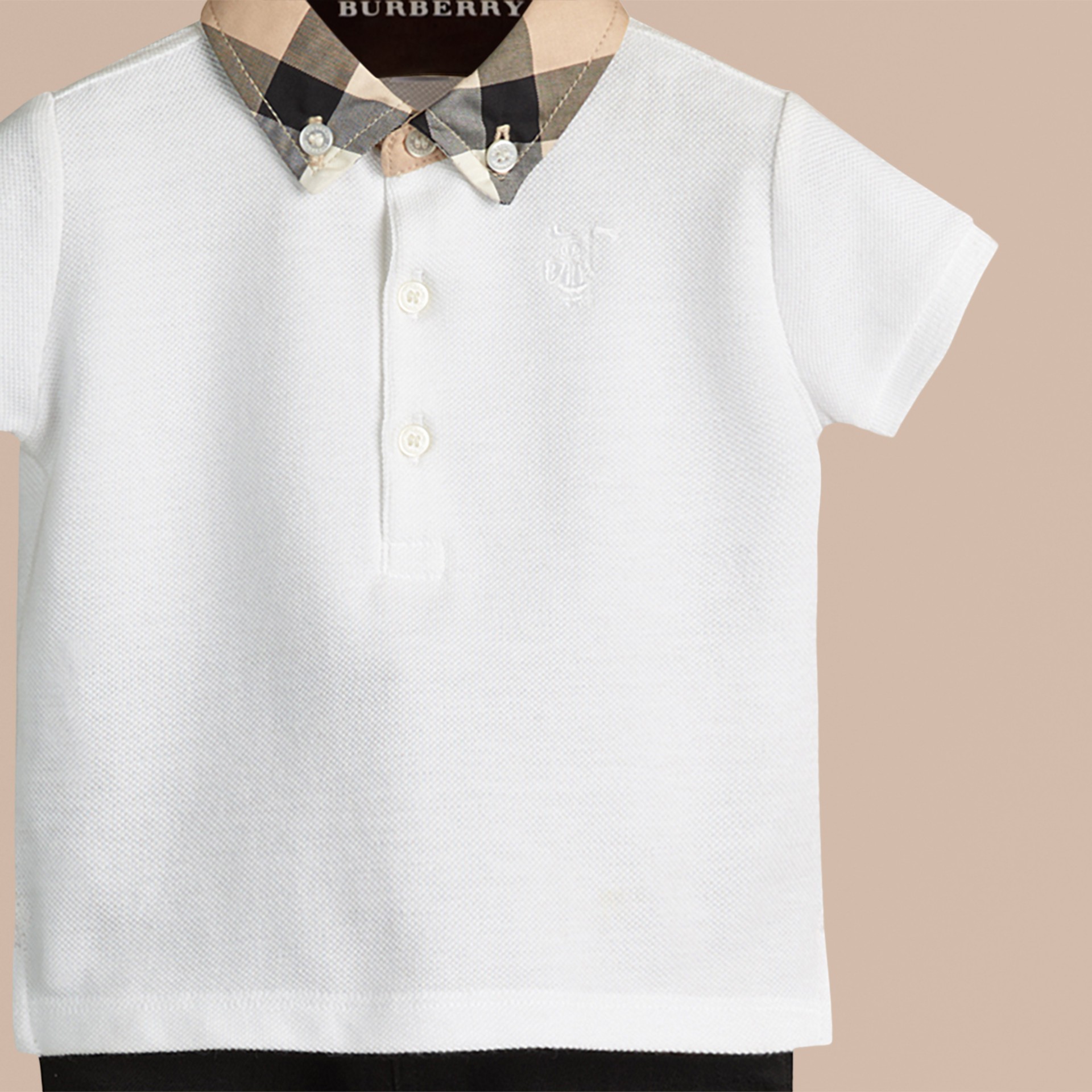 Check Collar Polo Shirt White | Burberry
