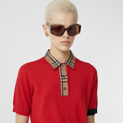 red burberry polo shirt