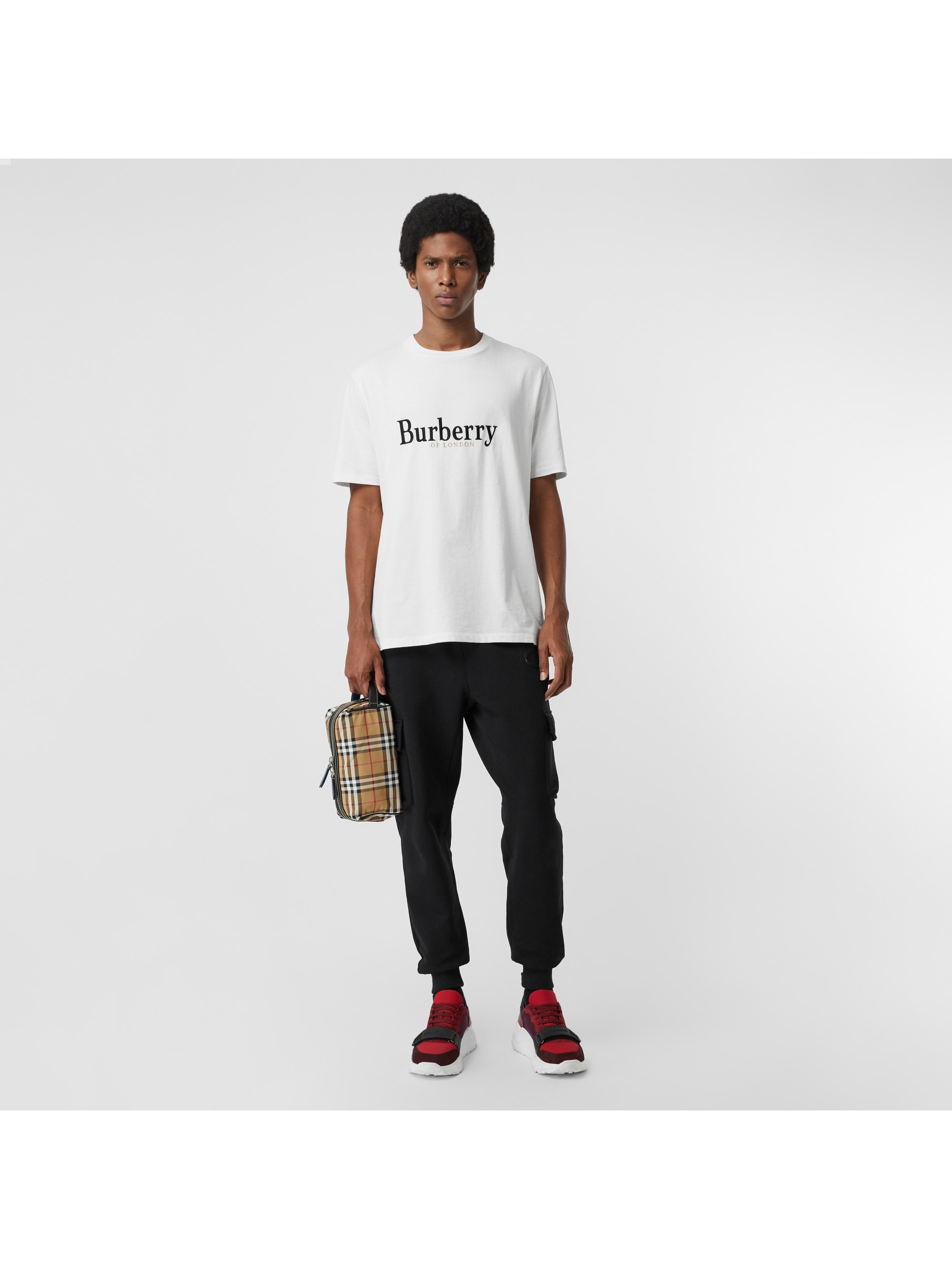 典藏绣标棉质 t 恤衫 (白色) - 男士 | burberry 博柏利